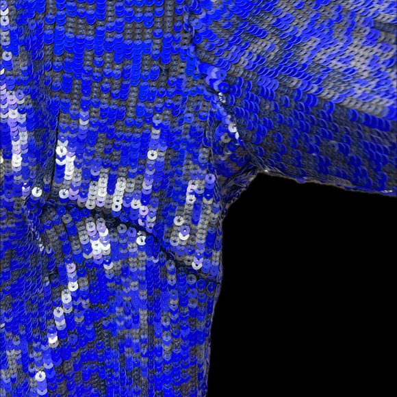 Dress the Population Sparkling rainbow Blue Long Sleeve Dress - Picture 5 of 10